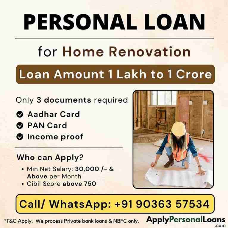Apply Personal Loan for Home Renovation