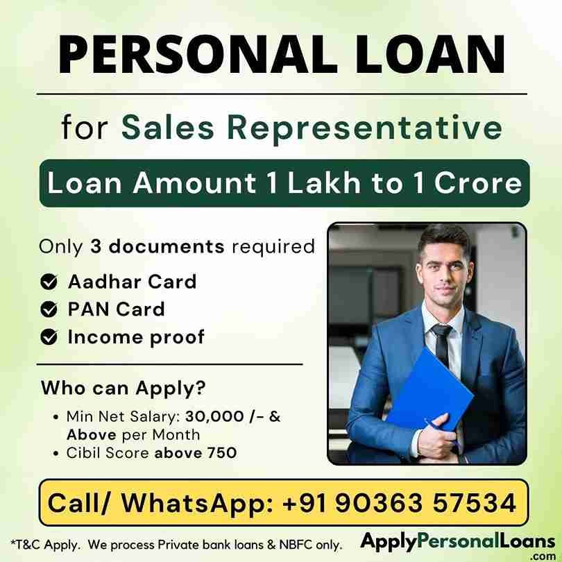 Apply Personal Loan for Sales Representative