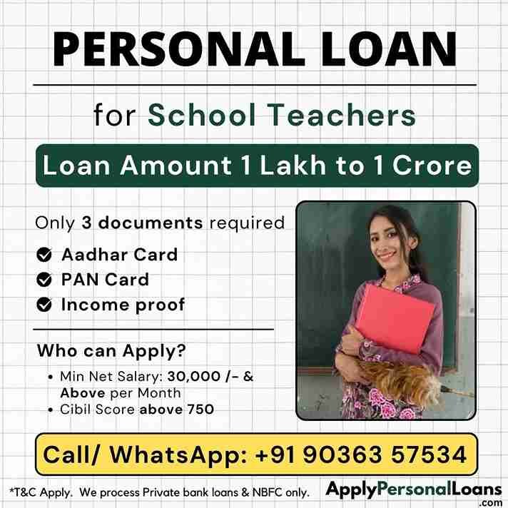 Apply Personal Loan for School Teachers